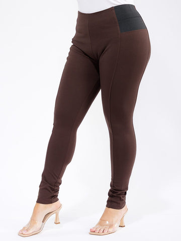PLUS SIZE ELASTIC WAIST SKINNY LEG PANTS