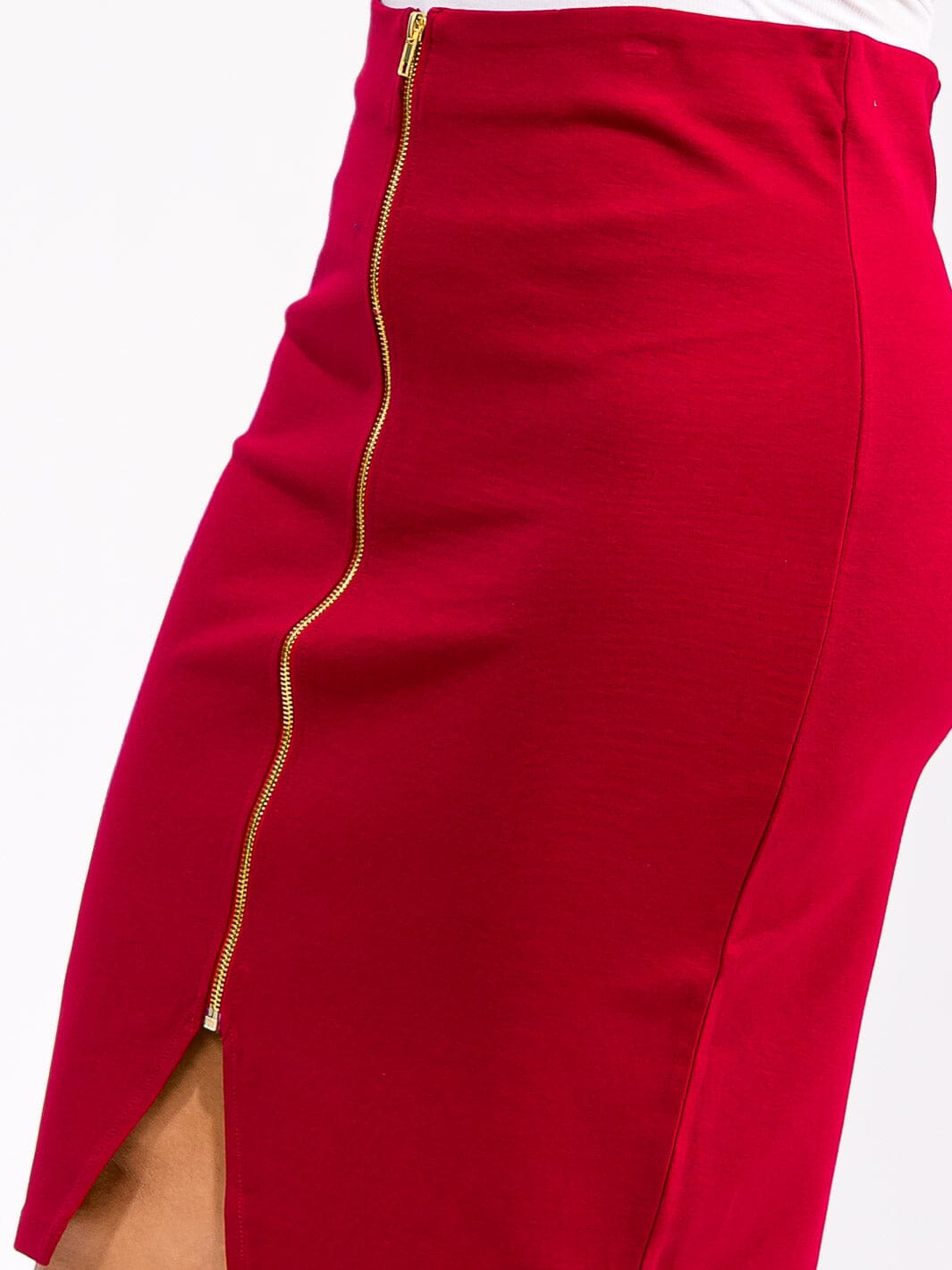 PLUS SIZE ZIPPER CLOSURE PENCIL MINI SKIRT
