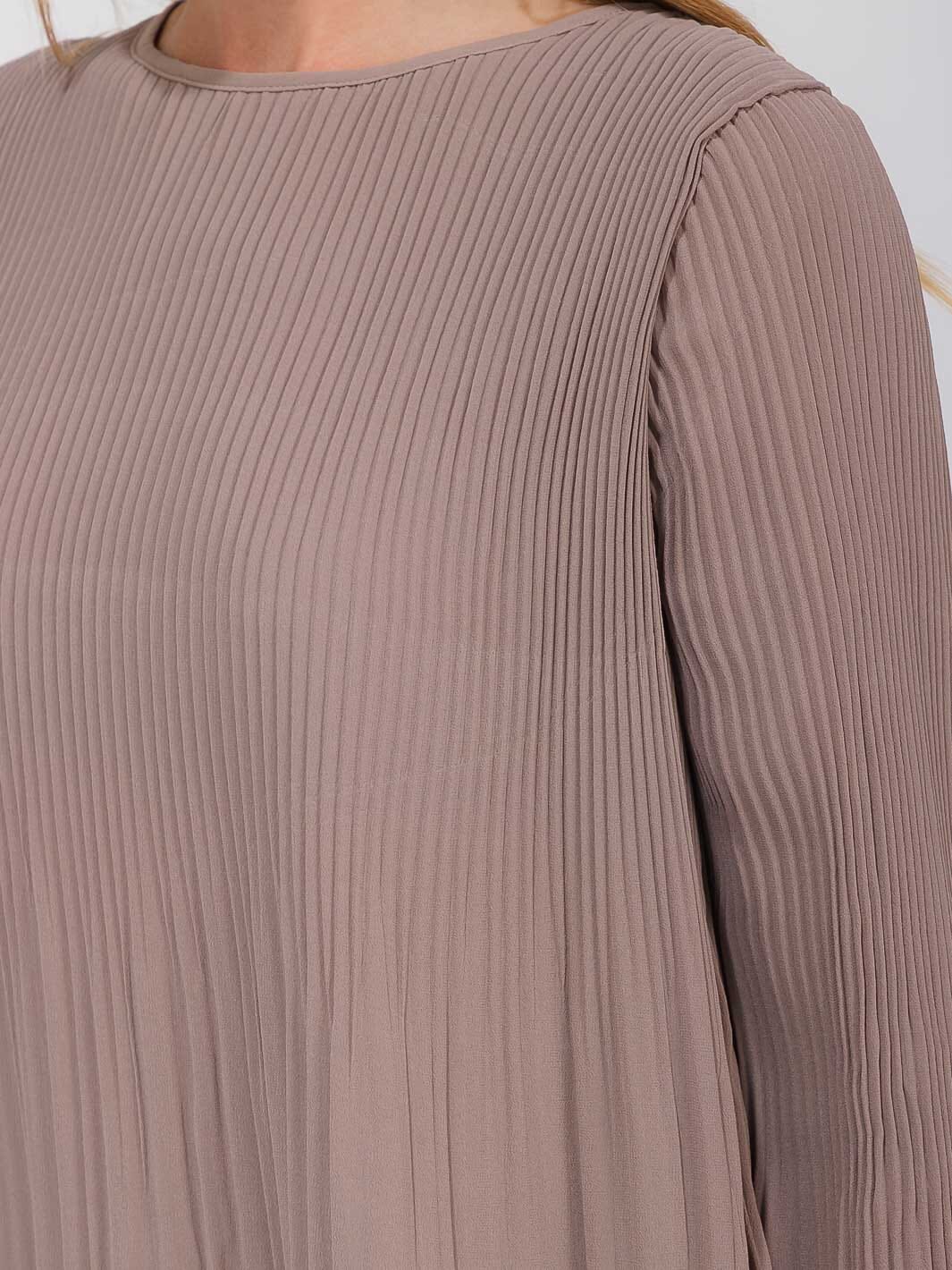 WOMEN'S LONG SLEEVE PLEATED BLOUSE